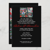 ウェディング - 死者の日 - メキシコの女性と猫 招待状 (正面/裏面)