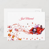 ウェディング 水彩画 スイートカップル 結婚しました シーズンポストカード (正面/裏面)