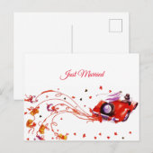 ウェディング 水彩画 結婚しました 案内ポストカード (正面/裏面)