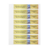 ウェディング |熱帯水色の花 ラップアラウンドラベル (シート)