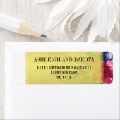 ウェディング |熱帯水色の花 ラベル (インサイチュ)