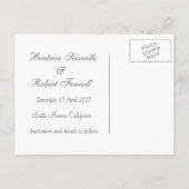 ウェディング.白い蘭。セーブザデート 案内ポストカード (裏面)