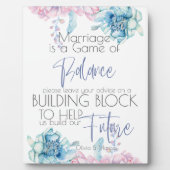 ウェディング | 空の青とバブルガムピンクの芍薬 フォトプラーク (正面)