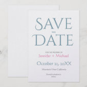 ウェディング 結婚 ミニマル モダン シック セーブザデート (正面/裏面)