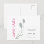 ウェディング 結婚 書道 花 黒 白 案内ポストカード (正面/裏面)