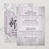 ウェディング 詳細 ライト サンフラワー ウッド & ストリング ライト 招待状 (正面/裏面)