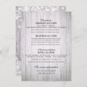 ウェディング 詳細 レース ひまわり 木 & ストリング ライト 招待状 (正面/裏面)