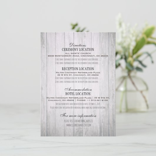 ウェディング 詳細 レース ひまわり 木 & ストリング ライト 招待状 (スタンド正面)