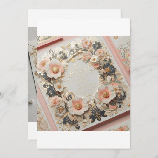 ウェディング、誕生日などの特別なオーダーメイド招待状 招待状 (正面/裏面)