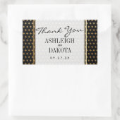 ウェディング |黒のフォーマル金ゴールドグラデーションダイヤモンド 長方形シール (バッグ)