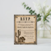 ウェディング RSVPカード (ウエスタンスタイル) 招待状 (スタンド正面)