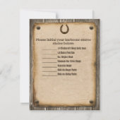 ウェディング RSVPカード (ウエスタンスタイル) 招待状 (裏面)