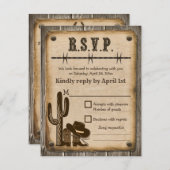 ウェディング RSVPカード (ウエスタンスタイル) 招待状 (正面/裏面)