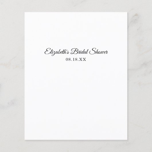 ウェディング A to Z | ブライズシャワーゲーム (裏面)