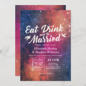 ウェディング EAT Drink Be Married 銀河 星座 招待状 (正面/裏面)