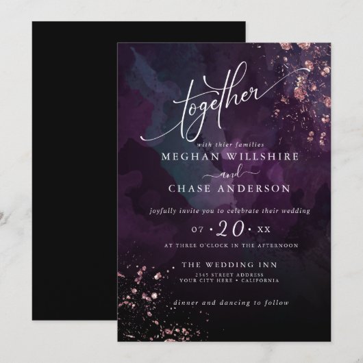 ウェディング | Moody Plum Purple Jaspe (正面/裏面)