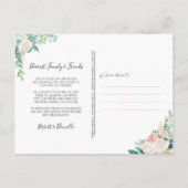 ウェディング NEW PLAN 水彩 フラワー グリーン 案内ポストカード (裏面)