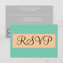 ウェディング Seafoam Green Silver Pink RSVP
