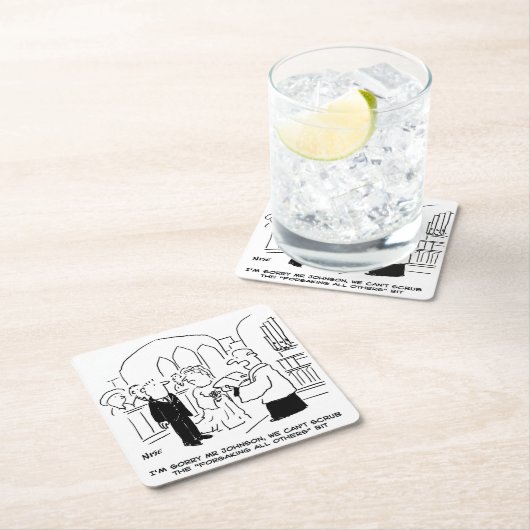 ウェディング.VicarとBridegroomのジョーク スクエアペーパーコースター (インサイチュ)