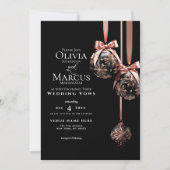 ウェディング | Winter Pink and Onyx Bables 招待状 (正面)