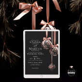 ウェディング | Winter Pink and Onyx Bables 招待状