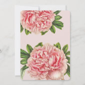 ウェディングINVITEシックなピンクのフローラ牡丹の花 招待状 (裏面)