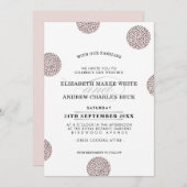 ウェディングINVITEシックなミニマリストミニドット淡い色のピンク 招待状 (正面/裏面)