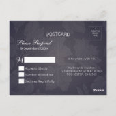 ウェディングRSVPあじさい花ストリングライトブルー ポストカード (裏面)