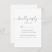 ウェディングRSVPと食事の選択 出欠カード (正面/裏面)