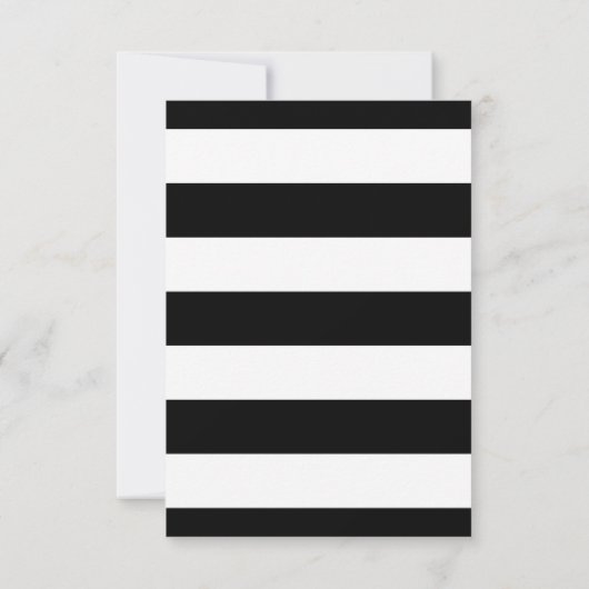 ウェディングRSVPひまわり素朴白黒ストライプの 出欠カード (裏面)