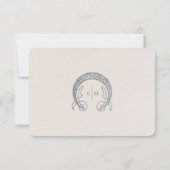 ウェディングRSVPアールヌーボーダスティブルーWモリス 招待状 (裏面)