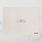 ウェディングRSVPインサートパインパビクトリアンンネル 箔招待状ポストカード (裏面)