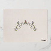 ウェディングRSVPインサートベルビクトリアンエポチェ 箔招待状ポストカード (裏面)