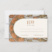 ウェディングRSVPインサートヴィンテージアールヌーボーバイミュシャ 招待状 (正面)