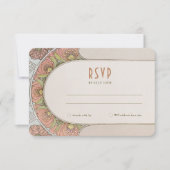 ウェディングRSVPインサートヴィンテージアールヌーボーバイミュシャ 招待状 (正面)