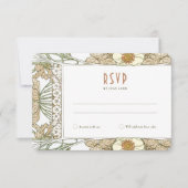ウェディングRSVPインサートヴィンテージアールヌーボーバイミュシャI 招待状 (正面)