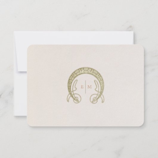 ウェディングRSVPインサートヴィンテージアールヌーボーバイミュシャI 招待状 (裏面)