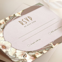 ウェディングRSVPインサートヴィンテージアールヌーボーバイミュシャI 招待状