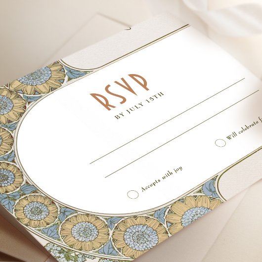 ウェディングRSVPインサートヴィンテージアールヌーボーバイミュシャI 招待状