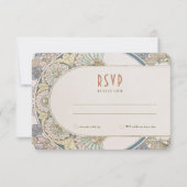 ウェディングRSVPインサートヴィンテージアールヌーボーバイミュシャI 招待状 (正面)