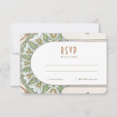 ウェディングRSVPインサートヴィンテージアールヌーボーバイミュシャI 招待状 (正面)