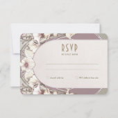 ウェディングRSVPインサートヴィンテージアールヌーボーバイミュシャI 招待状 (正面)