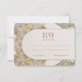 ウェディングRSVPインサートヴィンテージアールヌーボーバイミュシャI 招待状 (正面)