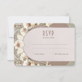 ウェディングRSVPインサートヴィンテージアールヌーボーバイミュシャI 招待状 (正面)