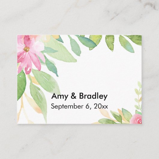 ウェディングRSVPオンラインエレガントタイポグラフィ&花 エンクロージャーカード (裏面)