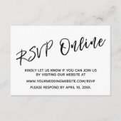 ウェディングRSVPオンラインカジュアル手書き エンクロージャーカード (正面)