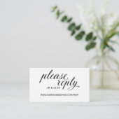 ウェディングRSVPオンラインカード | 黒エレガント旋回 エンクロージャーカード (スタンド正面)