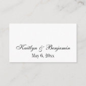 ウェディングRSVPオンラインシンプルエレガント白黒 エンクロージャーカード (裏面)