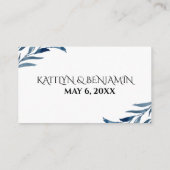 ウェディングRSVPオンラインタイポグラフィ青絵を描離れい エンクロージャーカード (裏面)