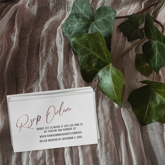 ウェディングRSVPオンラインバラ金ゴールド手書きエレガント入力 エンクロージャーカード